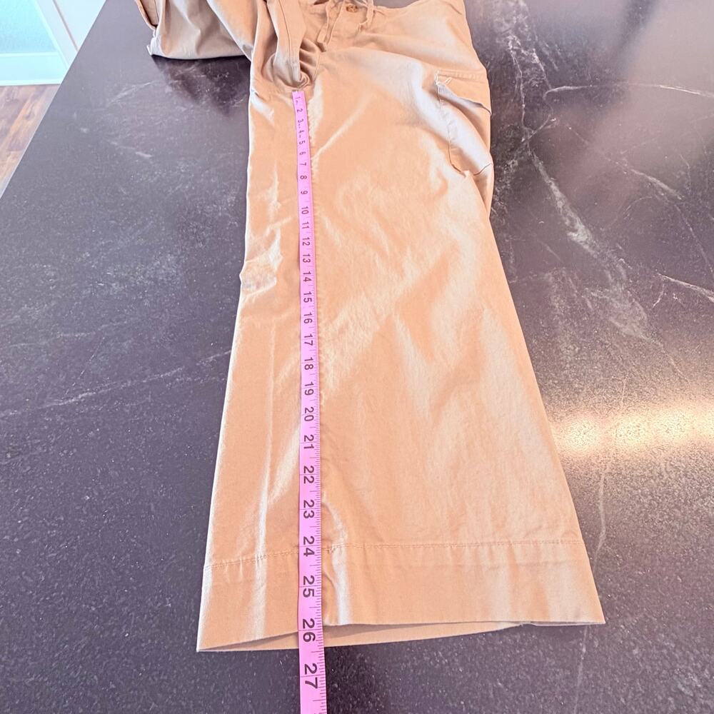 Nautica Jeans Khaki Cargo Pants Size 12 NWOT Drawstring Waist Cropped - Picture 8 of 11